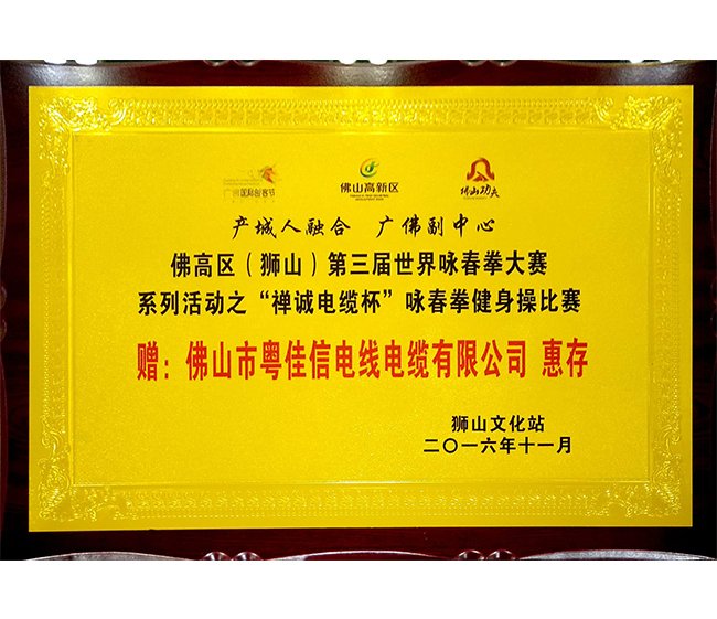 詠春拳 禪誠(chéng)電纜杯